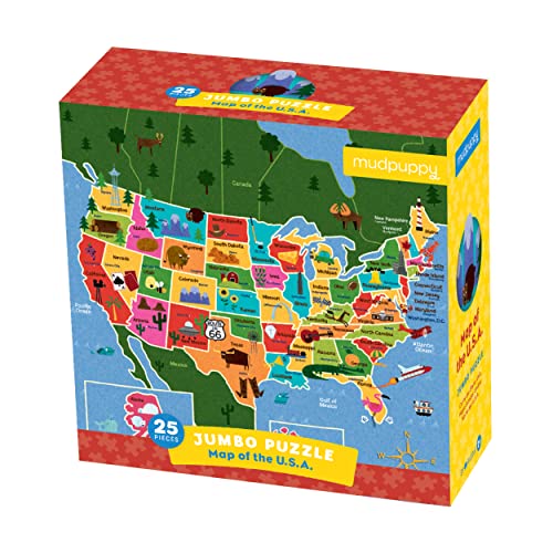 ジグソーパズル 海外製 アメリカ Mudpuppy Map Of USA - Jumbo 25 Piece Jigsaw Floor Puzzle Featuring States, Capitals, and More!ジグソーパズル 海外製 アメリカ|angelica