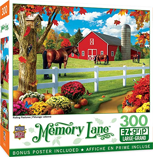 ジグソーパズル 海外製 アメリカ MasterPieces - 300 Piece Jigsaw Puzzle, Large EZ Grip Shapes, Rolling Pastures, Fun for Adults, Seniors, Family, Kids, Non-Glare Finish, 18"x24"ジグソーパズル 海外製 アメリカ|angelica