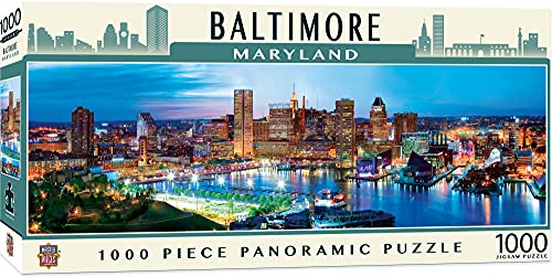 ジグソーパズル 海外製 アメリカ MasterPieces - 1000 Piece Jigsaw Puzzle, Baltimore Skyline Panoramic, Fun for Adults, Family, Kids 13"x39ジグソーパズル 海外製 アメリカ｜angelica