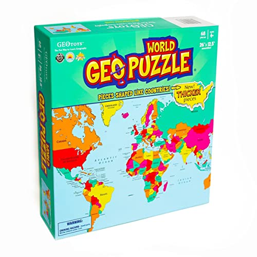 ジグソーパズル 海外製 アメリカ GeoToys GeoPuzzle, World Jigsaw Puzzles, 68 Pc Geography Game & Map Puzzle, Educational Games & Kids Learning Activities, Puzzle Gifts for Children Ages 6-9, Fun Learning Toys for Kidsジグソーパズル 海外製 アメリカ｜angelica