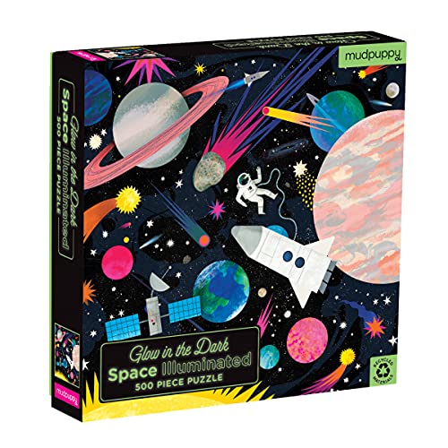 ジグソーパズル 海外製 アメリカ Mudpuppy Space Illuminated 500 Piece Glow in the Dark Jigsaw Puzzle for Kids and Families, Family Puzzle with Glow in the Dark Space Themeジグソーパズル 海外製 アメリカ｜angelica 11,288円