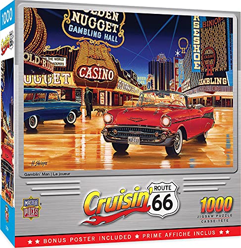 ジグソーパズル 海外製 アメリカ MasterPieces - 1000 Piece Jigsaw Puzzle, Route 66 Gamblin&rsquo; Man, Fun for Adults, Family, Kids, 19.25" x 26.75"ジグソーパズル 海外製 アメリカ｜angelica