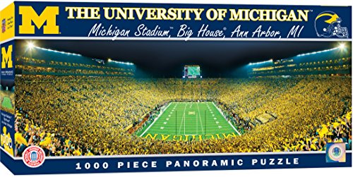 ジグソーパズル 海外製 アメリカ MasterPieces - 1000 Piece Jigsaw Puzzle, NCAA Michigan Wolverines, Panoramic Football Stadium View, Fun for Adults and Family, 13"x39"ジグソーパズル 海外製 アメリカ｜angelica