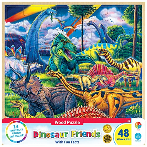 ジグソーパズル 海外製 アメリカ Masterpieces 48 Piece Fun Facts Jigsaw Puzzle for Kids - Dinosaur Friends Wood Puzzle - 12"x12"ジグソーパズル 海外製 アメリカ｜angelica