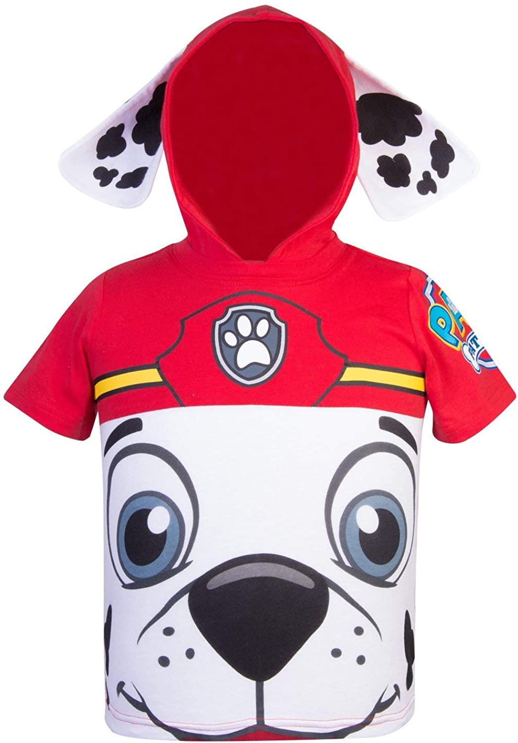 送料無料 パウパトロール 子供服 半袖 パーカー 5t 日本サイズ110 1相当 マーシャル ホワイト キッズ ファッション 男の子 女の子 マーシャルの耳つきフード Rvcconst Com