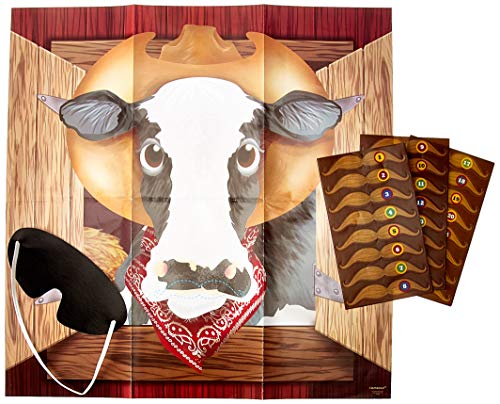 ゲーム盤力くらべ 英語 亜米利加 外国で力くらべ Amscan Pin The Moustache On The Cow Game, 17\