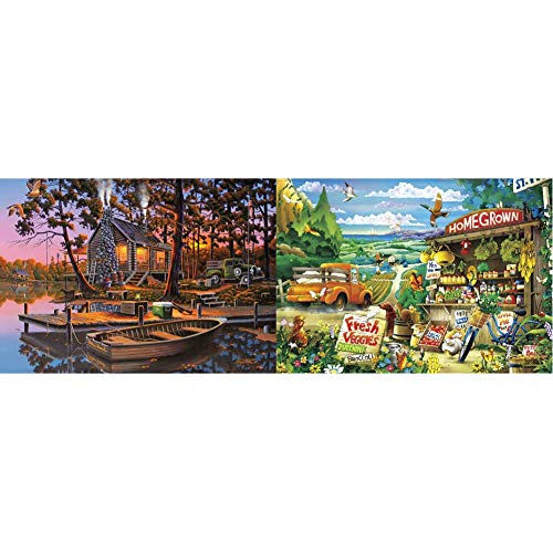 ジグソー謎謎 海外製 送料無料 Buffalo Games Eugene S Hunting Fishing 500 Piece Jigsaw Puzzle Multi 21 25 L X 15 W Games Days To Remember Country Road 500 Piece