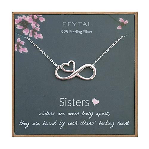 Efytal アクセサリー ブランド かわいい おしゃれ 送料無料 Efytal Sister Gifts From Sister 925 Sterling Silver Infinity With Heart Necklace Birthday Jewelry Gift Necklaces For Sisters Best Frienefytal アクセサリー ブランド かわいい おしゃれ