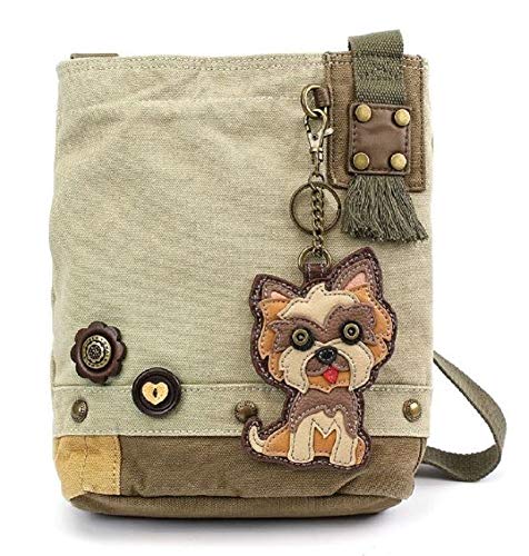 chala 御徒面子 継ぎ切れ 鞄 愛くるしい CHALA Womens Canvas Patch Crossbody Handbag Yorkie - Sandchala 御徒面子 継ぎ切れ 鞄 愛くるしい