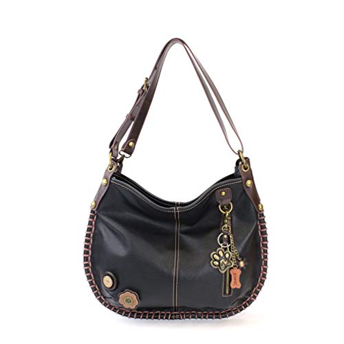 chala バッグ パッチ カバン かわいい CHALA Handbag Charming Black Cross-body or Shoulder Convertible Large Tote Bag - BLACK (Bronze Metal Paw)chala バッグ パッチ カバン かわいい|angelica
