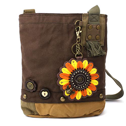 chala 御徒面子 継ぎ切れ 鞄 愛くるしい Chala Patch Crossbody - Sunflower- DarkBrownchala 御徒面子 継ぎ切れ 鞄 愛くるしい