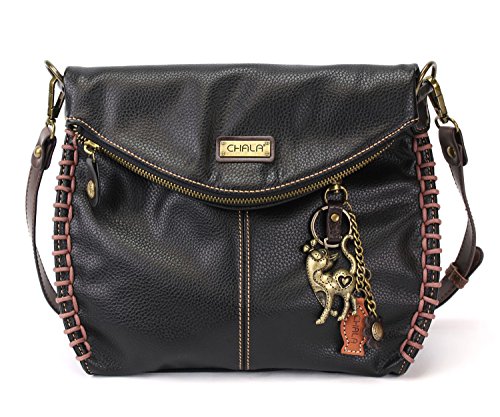 chala 御徒面子 継ぎ切れ 鞄 愛くるしい Chala Charming Crossbody Bag With Flap Top | Flap and Zipper Black Cross-Body Purse or Shoulder Handbag with Metal Chain - Slim Catchala 御徒面子 継ぎ切れ 鞄 愛くるしい