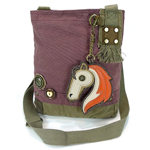 chala 御徒面子 継ぎ切れ 鞄 愛くるしい Chala Handbag Patch Crossbody HORSE Mauve Purple Violet Bag Canvaschala 御徒面子 継ぎ切れ 鞄 愛くるしい