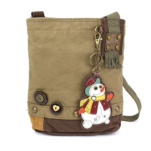 chala 御徒面子 継ぎ切れ 鞄 愛くるしい CHALA Patch Cross-Body Women Handbag Olive (Snowman)chala 御徒面子 継ぎ切れ 鞄 愛くるしい