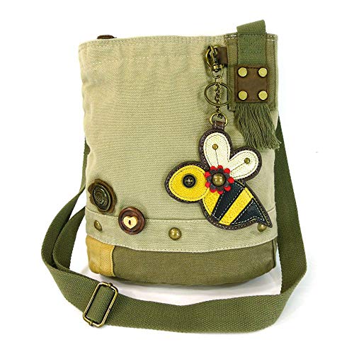 chala 御徒面子 継ぎ切れ 鞄 愛くるしい Chala Patch Crossbody Bag Canvas gift Messenger Sand Brown Coin Purse BUMBLE BEEchala 御徒面子 継ぎ切れ 鞄 愛くるしい