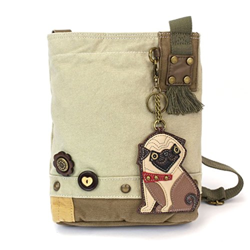 chala 御徒面子 継ぎ切れ 鞄 愛くるしい CHALA Womens\u0027 Canvas Patch Crossbody Handbag with Keyfob- Sand (Pug)chala 御徒面子 継ぎ切れ 鞄 愛くるしい