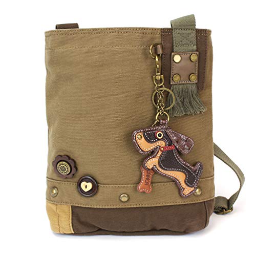 chala バッグ パッチ カバン かわいい Chala Wiener Dog Patch Crossbody Bag, Olivechala バッグ パッチ カバン かわいい|angelica