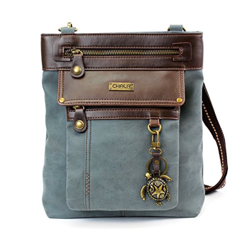 chala バッグ パッチ カバン かわいい CHALA GEMINI Crossbody Canvas Gift Messenger Bag Indigo - Turtlechala バッグ パッチ カバン かわいい