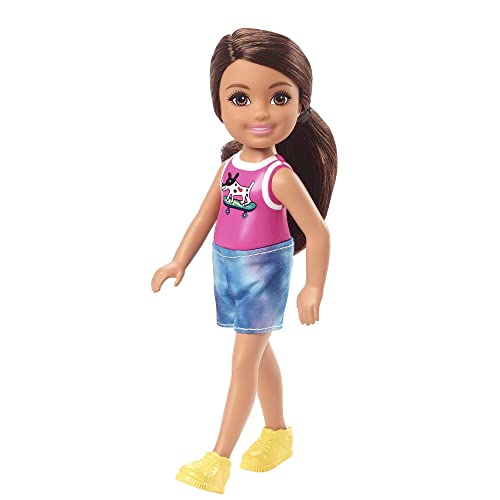 バービー バービー人形 Barbie Chelsea Doll (6-inch Brunette) Wearing Sparkly Skirt, Molded Unicorn Top & Green Shoes, Gift for 3 to 7 Year Oldsバービー バービー人形｜angelica