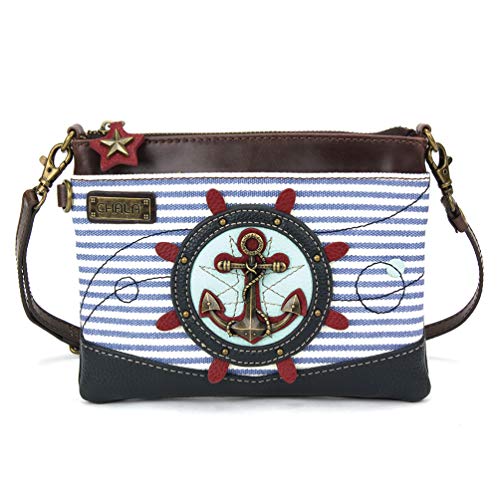 chala バッグ パッチ カバン かわいい CHALA Mini Crossbody/Purse with Convertible Strap Stylish, Compact, Versatile - Anchor - blue stripechala バッグ パッチ カバン かわいい