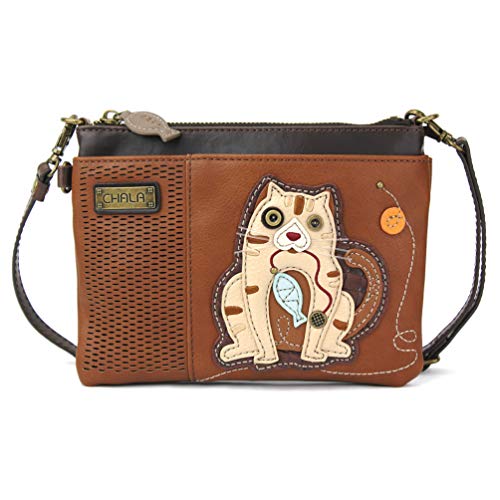 chala バッグ パッチ カバン かわいい CHALA LaserCut Mini Crossbody/Purse with Convertible Strap Stylish, Compact, Versatile - Cat Gen II - brownchala バッグ パッチ カバン かわいい