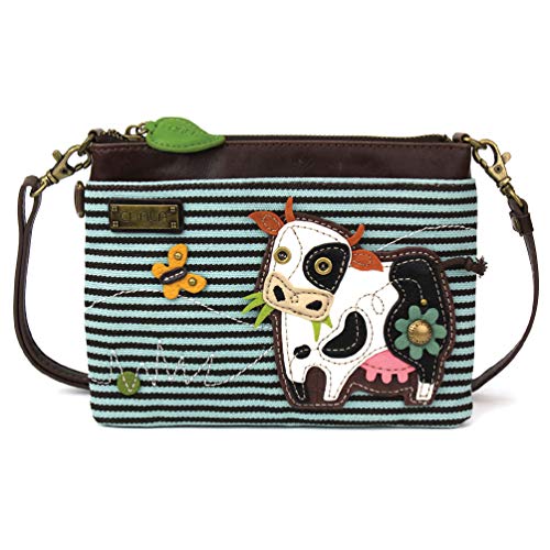 chala バッグ パッチ カバン かわいい CHALA Mini Crossbody/Purse with Convertible Strap Stylish, Compact, Versatile - Cow - blue stripechala バッグ パッチ カバン かわいい