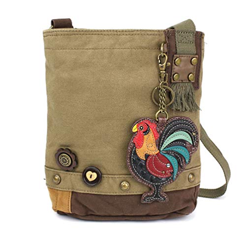 chala バッグ パッチ カバン かわいい CHALA Women Handbag Patch Crossbody - Rooster - Olivechala バッグ パッチ カバン かわいい