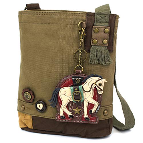 chala バッグ パッチ カバン かわいい CHALA Patch Cross-Body Women Handbag Canvas Messenger Bag - Horse Gen II - Olivechala バッグ パッチ カバン かわいい