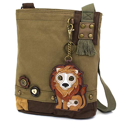 chala 御徒面子 継ぎ切れ 袋 愛くるしい CHALA Patch Cross-Body Women Handbag Canvas Messenger Bag - Lion - Olivechala 御徒面子 継ぎ切れ 袋 愛くるしい