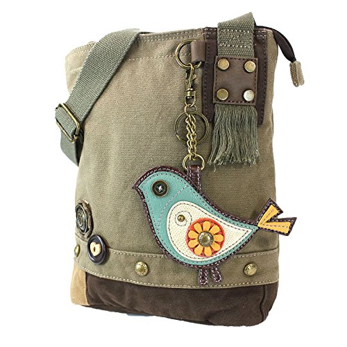 chala バッグ パッチ カバン かわいい CHALA Patch Cross-Body Women Handbag, Olive Canvas Messenger Bag - Green Birdchala バッグ パッチ カバン かわいい