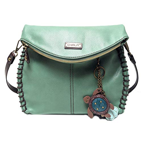 chala バッグ パッチ カバン かわいい Chala Charming Teal Crossbody Bag With Flap Top and Zipper or Shoulder Handbag (609 Mini Turtle)chala バッグ パッチ カバン かわいい
