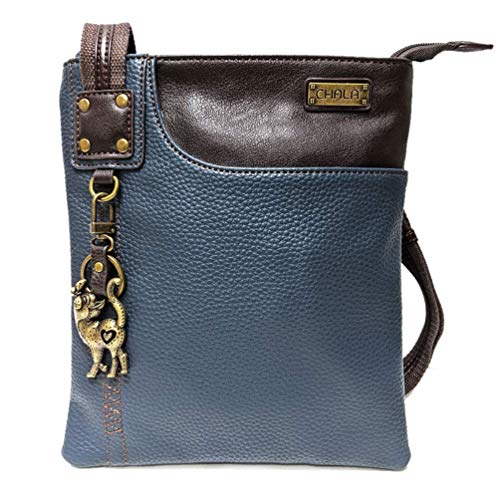 chala バッグ パッチ カバン かわいい CHALA SWING Pack Small Cross-Body Purse with Metal Mini Keychain (Navy_ Metal Cat)chala バッグ パッチ カバン かわいい