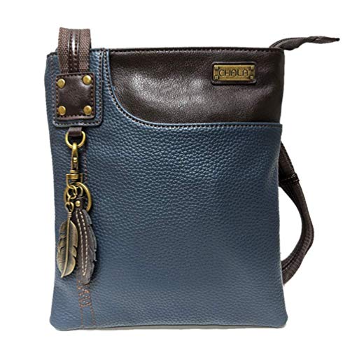 chala バッグ パッチ カバン かわいい CHALA SWING Pack Small Cross-Body Purse with Metal Mini Keychain (Navy_ Metal Feather)chala バッグ パッチ カバン かわいい