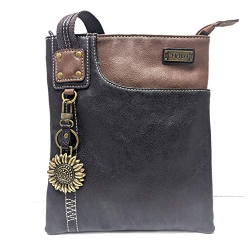 chala バッグ パッチ カバン かわいい CHALA SWING Pack Small Cross-Body Purse with Metal Mini Keychain (Brown_ Mini Sunflower)chala バッグ パッチ カバン かわいい