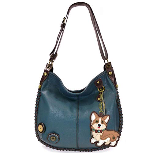 chala バッグ パッチ カバン かわいい CHALA Handbags, Casual Style, Soft, Large Shoulder or Crossbody Purse with Keyfob - Navy Blue (Corgi)chala バッグ パッチ カバン かわいい｜angelica