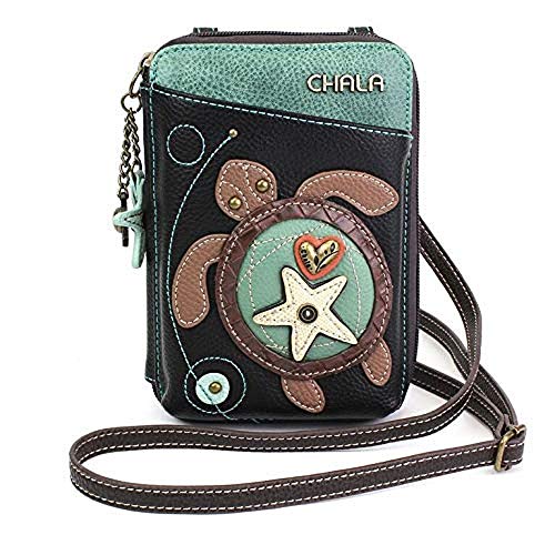 chala 紙入れ 継ぎ切れ ウォレット チャラ CHALA Wallet Crossbody Cell Phone Purse - Women Faux Leather Multicolor Handbag with Adjustable Strap - Turtle - blackchala 紙入れ 継ぎ切れ ウォレット チャラ