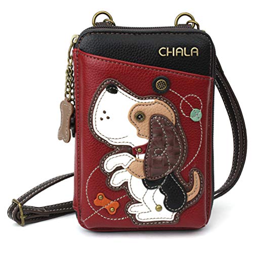 chala 紙入れ 継ぎ切れ ウォレット チャラ CHALA Wallet Crossbody Cell Phone Purse - Women Faux Leather Multicolor Handbag with Adjustable Strap - Dog Gen II - burgundychala 紙入れ 継ぎ切れ ウォレット チャラ