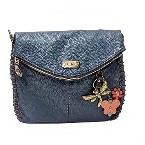 chala バッグ パッチ カバン かわいい CHALA Crossbody with Charming Dragonfly Keychain -9 Color options (Navy DF3)chala バッグ パッチ カバン かわいい｜angelica