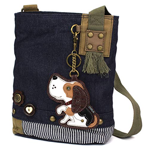 chala バッグ パッチ カバン かわいい Chala Patch Cross-Body Women Handbag, Blue Denim Canvas Messenger Bag -Dog Gen II - Denimchala バッグ パッチ カバン かわいい