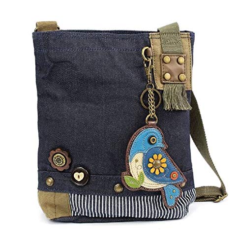 chala バッグ パッチ カバン かわいい Chala Patch Cross-Body Women Handbag, Blue Denim Canvas Messenger Bag - Bluebird - Denim Bluechala バッグ パッチ カバン かわいい