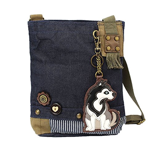 chala バッグ パッチ カバン かわいい Chala Patch Cross-Body Women Handbag, Canvas Messenger Bag - Husky Denimchala バッグ パッチ カバン かわいい｜angelica