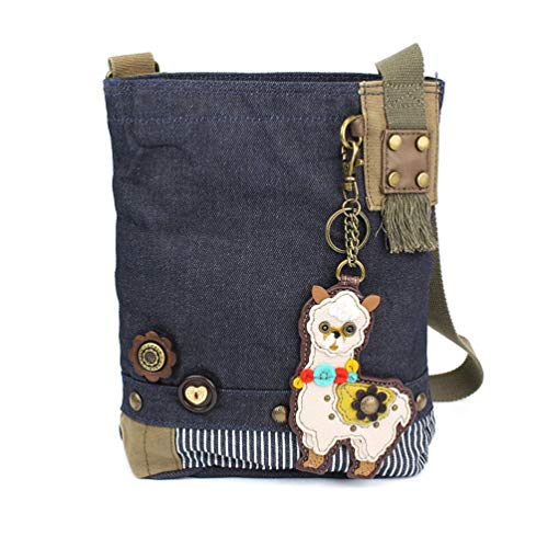 chala 御徒面子 継ぎ切れ 鞄 愛くるしい Chala Patch Cross-Body Women Handbag, Blue Denim Canvas Messenger Bag (Llama Denim)chala 御徒面子 継ぎ切れ 鞄 愛くるしい