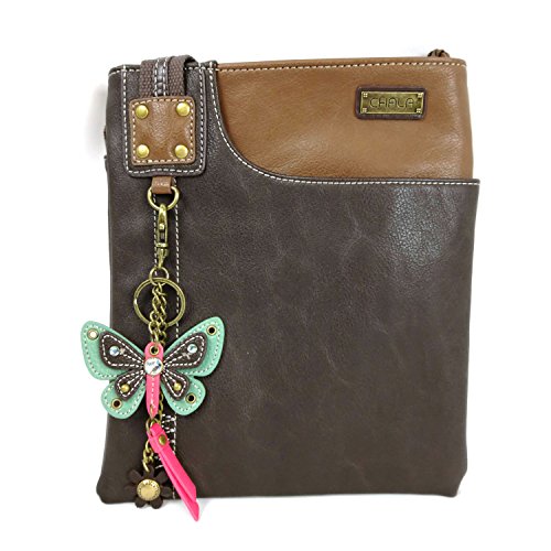 chala 御徒面子 継ぎ切れ 鞄 愛くるしい CHALA SWING Pack Smartphone Cross-Body Purse Purse Charm (Brown- Teal Butterfly)chala 御徒面子 継ぎ切れ 鞄 愛くるしい