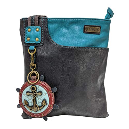 chala バッグ パッチ カバン かわいい CHALA Crossbody Phone Purse | SOFT PU Leather SWING Bag Mini Key fob (Teal_Anchor)chala バッグ パッチ カバン かわいい