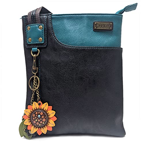 chala バッグ パッチ カバン かわいい CHALA SWING Pack Smartphone Cross-Body Purse Purse Charm (Black_ 609 Mini Sunflower)chala バッグ パッチ カバン かわいい
