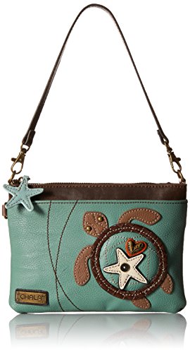 chala バッグ パッチ カバン かわいい Chala Mini Cross-body Messenger Bag -Women PU Leather Phone Purse with Straps (Teal Sea Turtle)chala バッグ パッチ カバン かわいい