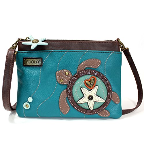 chala バッグ パッチ カバン かわいい Chala Mini Crossbody Phone Purse with 2 Adjustable Straps (Turquoise turtle)chala バッグ パッチ カバン かわいい