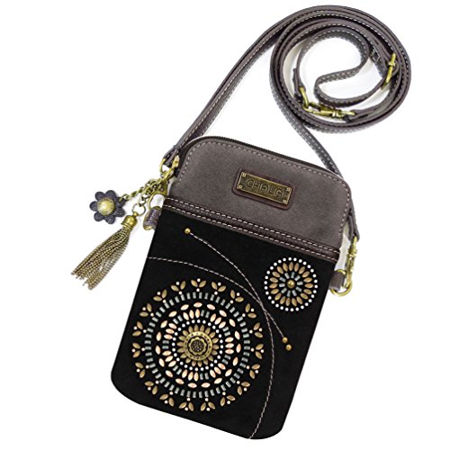 chala バッグ パッチ カバン かわいい CHALA Crossbody Cell Phone Purse | Women Wristlet Handbags with Adjustable Strap (Starburst - Black)chala バッグ パッチ カバン かわいい