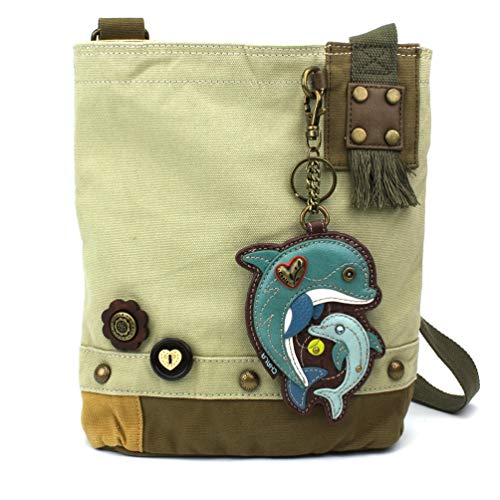 chala バッグ パッチ カバン かわいい CHALA Patch Cross-Body Women Handbag, Canvas Messenger Bag - Dolphin - Sandchala バッグ パッチ カバン かわいい