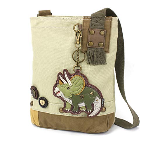 chala バッグ パッチ カバン かわいい CHALA Womens Canvas Patch Crossbody Handbag with Keyfob- Sand (Triceratops - Sand)chala バッグ パッチ カバン かわいい